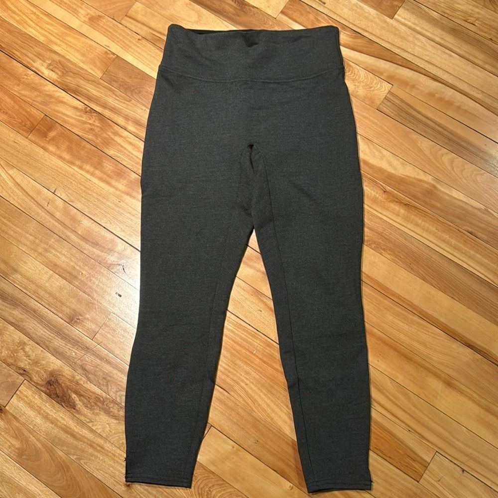 Spanx heather gray 7/8 ankle length wide waistband slimming leggings. Small.